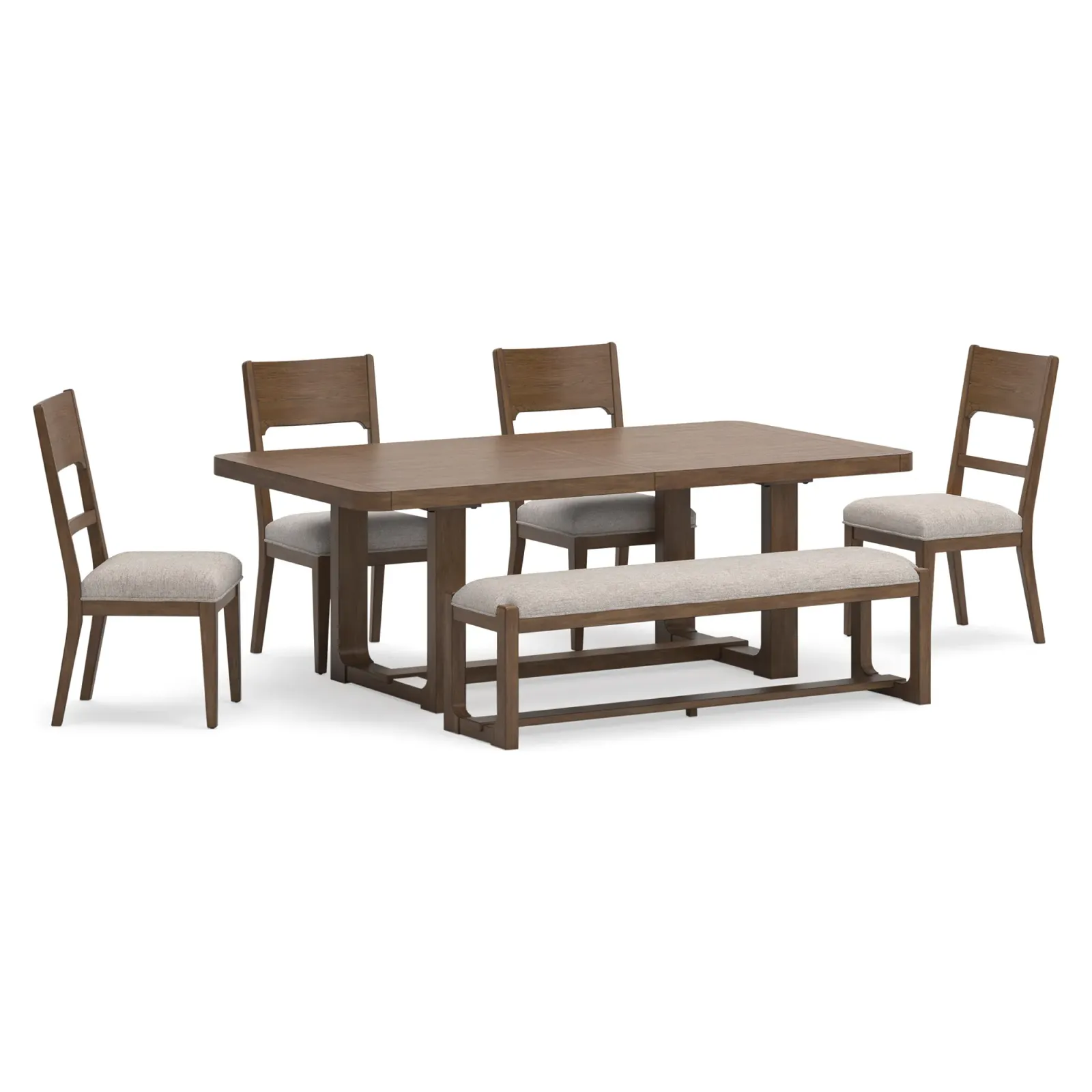 Cabalynn Dining Set (Table with 4 Side Chairs & Bench)