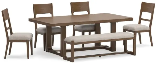 Cabalynn Dining Set (Table with 4 Side Chairs & Bench)