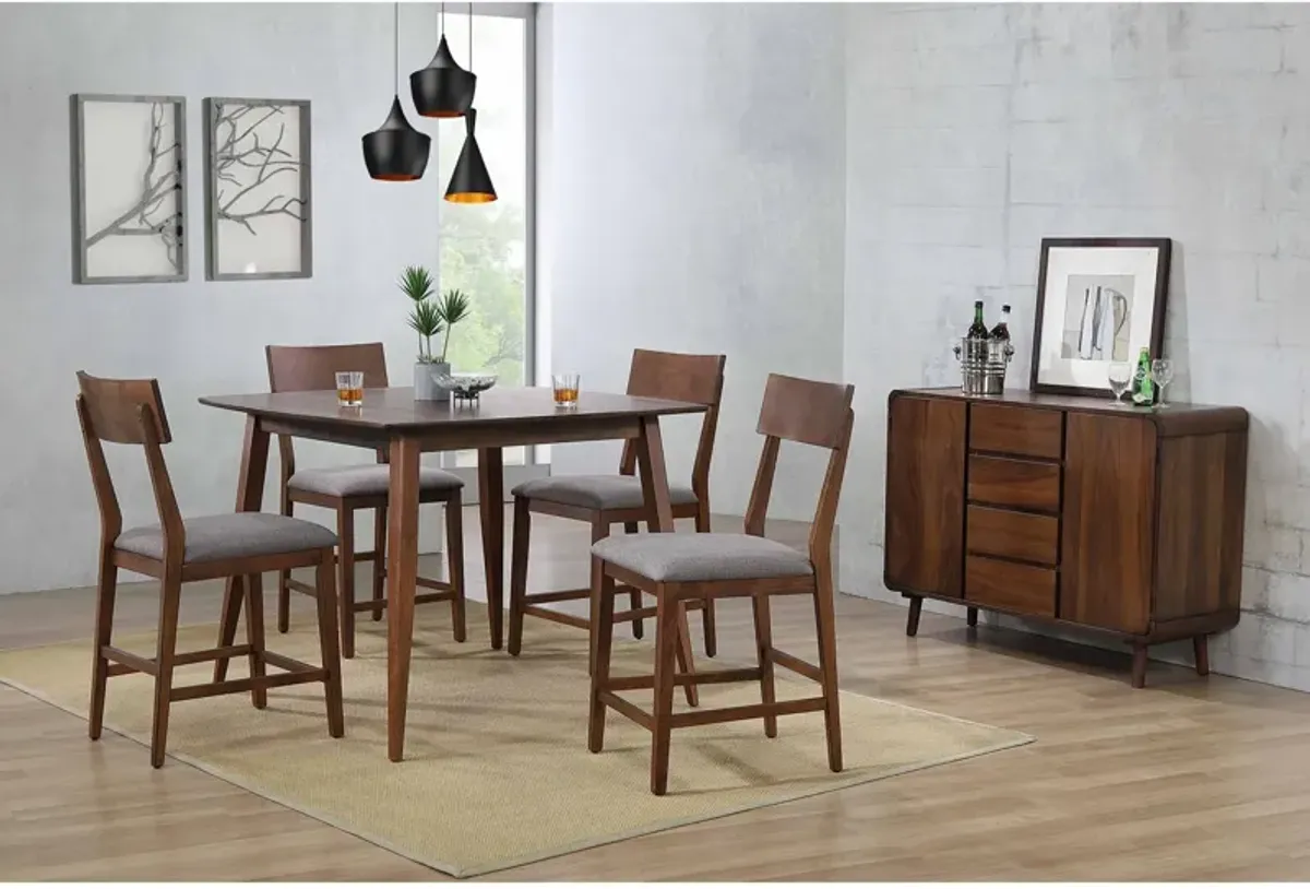 Mid-Century 5 Piece Pub Set (Pub Table with 4 Stools)