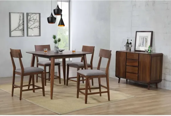 Mid-Century 5 Piece Pub Set (Pub Table with 4 Stools)
