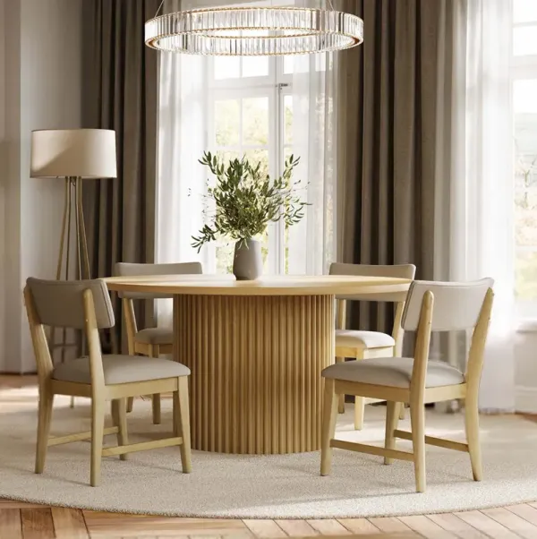 Ellington 5 Pc Dining Set (60" Table w/4 Beck Natural Side Chairs)