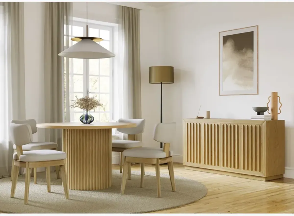 Ellington 5 Pc Dining Set (48" Table w/4 Tate Natural Side Chairs)