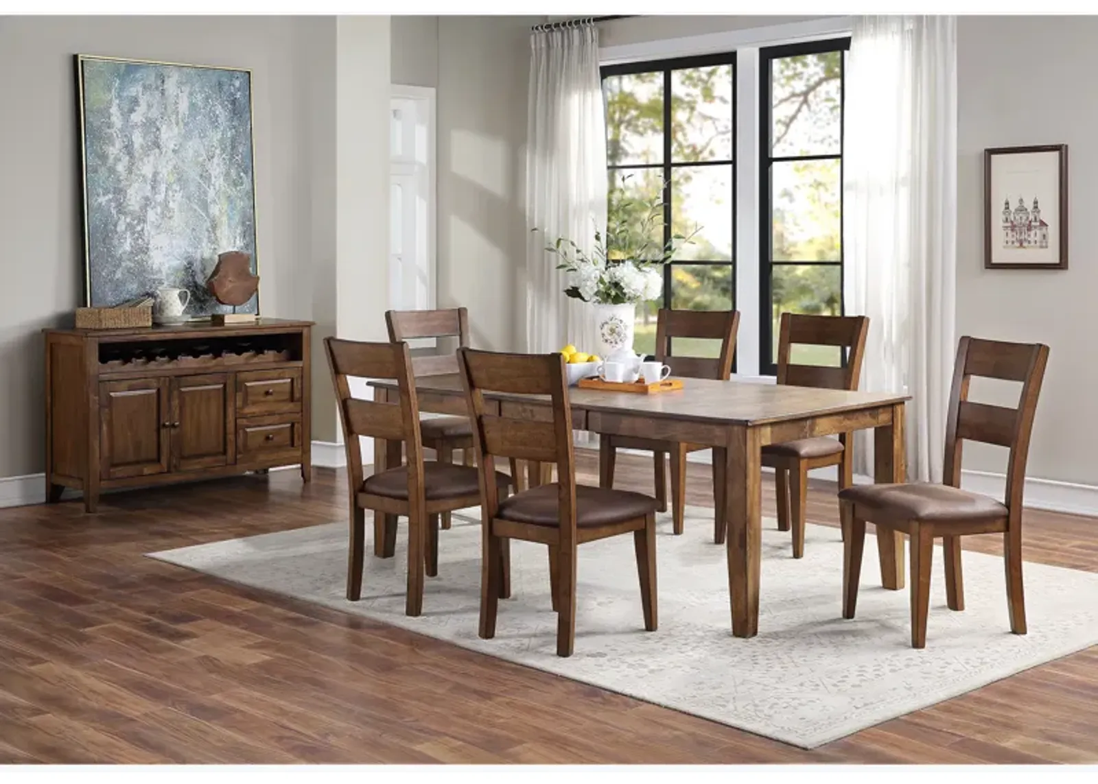 Nutmeg Mango 7 Piece Dining Set (Table with 6 Side Chairs)