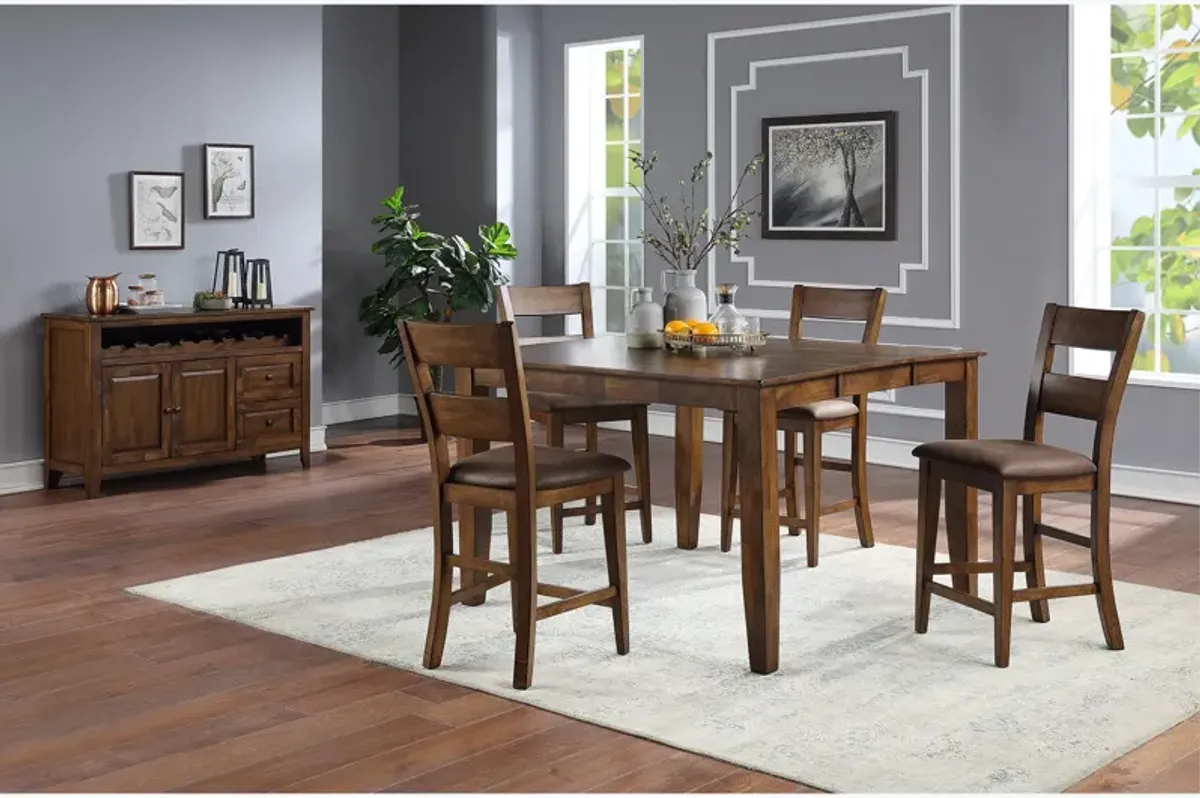 Nutmeg Mango 5 Piece Pub Set (Table with 4 Stools)