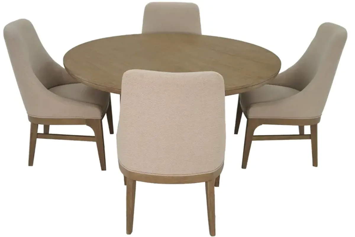 Tristan 5 Piece Set (Round Table with 4 Arm Chairs)