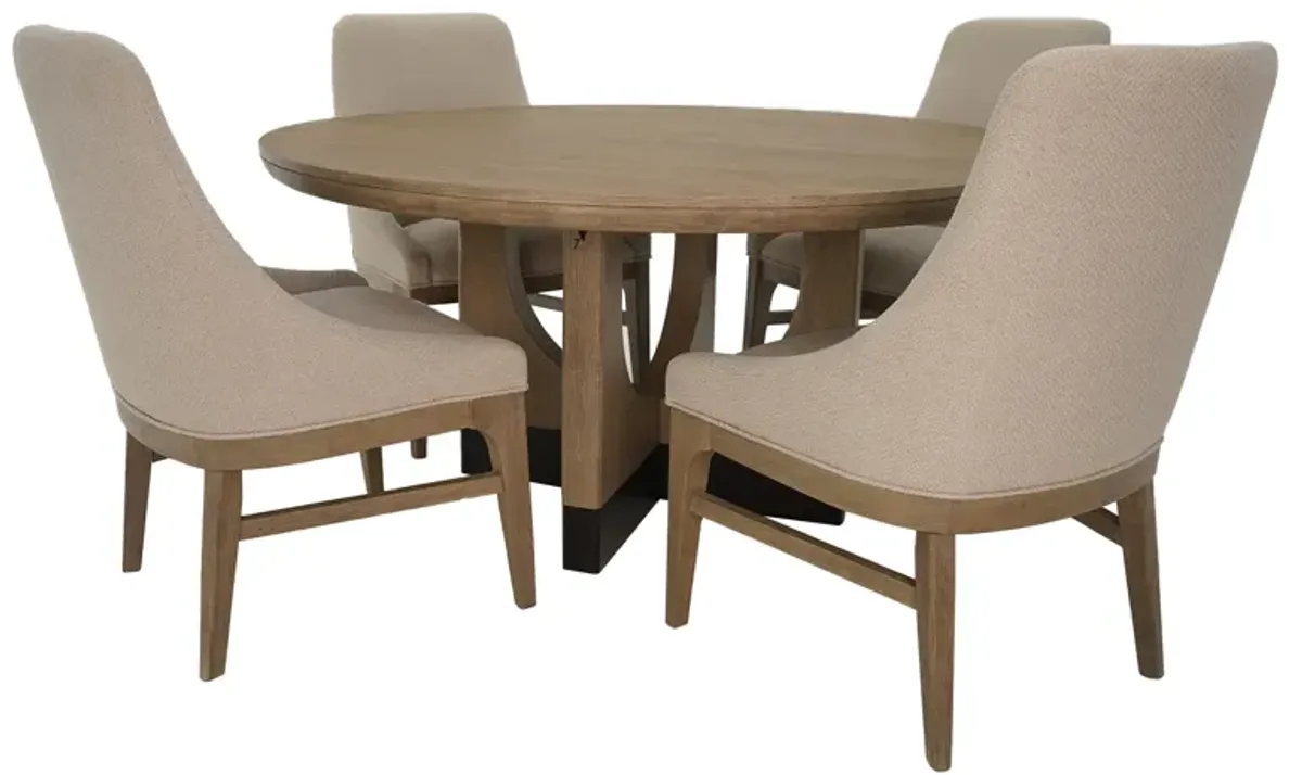 Tristan 5 Piece Set (Round Table with 4 Arm Chairs)