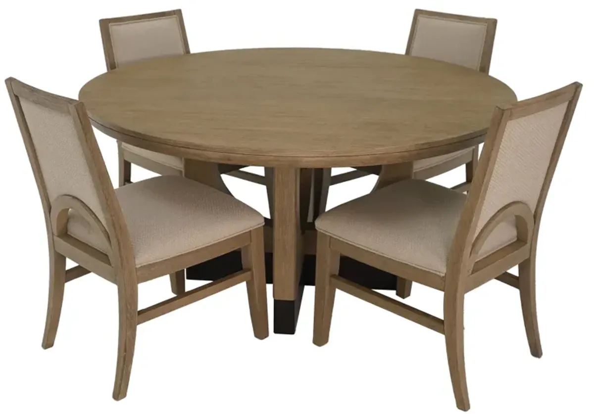 Tristan 5 Piece Set (Round Table with 4 Side Chairs)