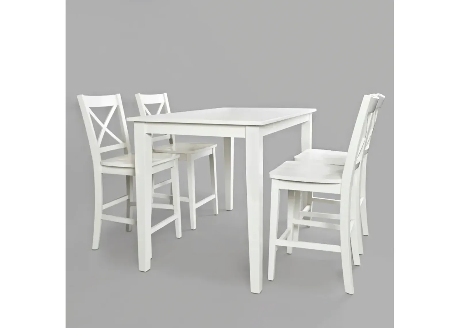 Simplicity Paperwhite 5 Piece Counter Set (Counter Table with 4 X-Back Stools)