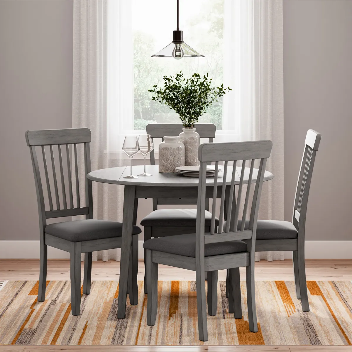 Shullden 5 Piece Dinette Set (Table with 4 Side Chairs)