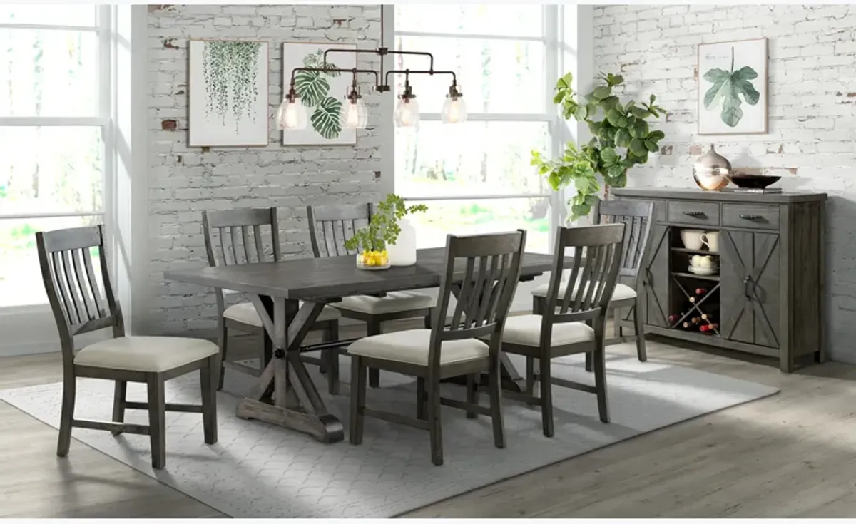 Sawbuck 7 Piece Dining Set (Table with 6 Side Chairs)