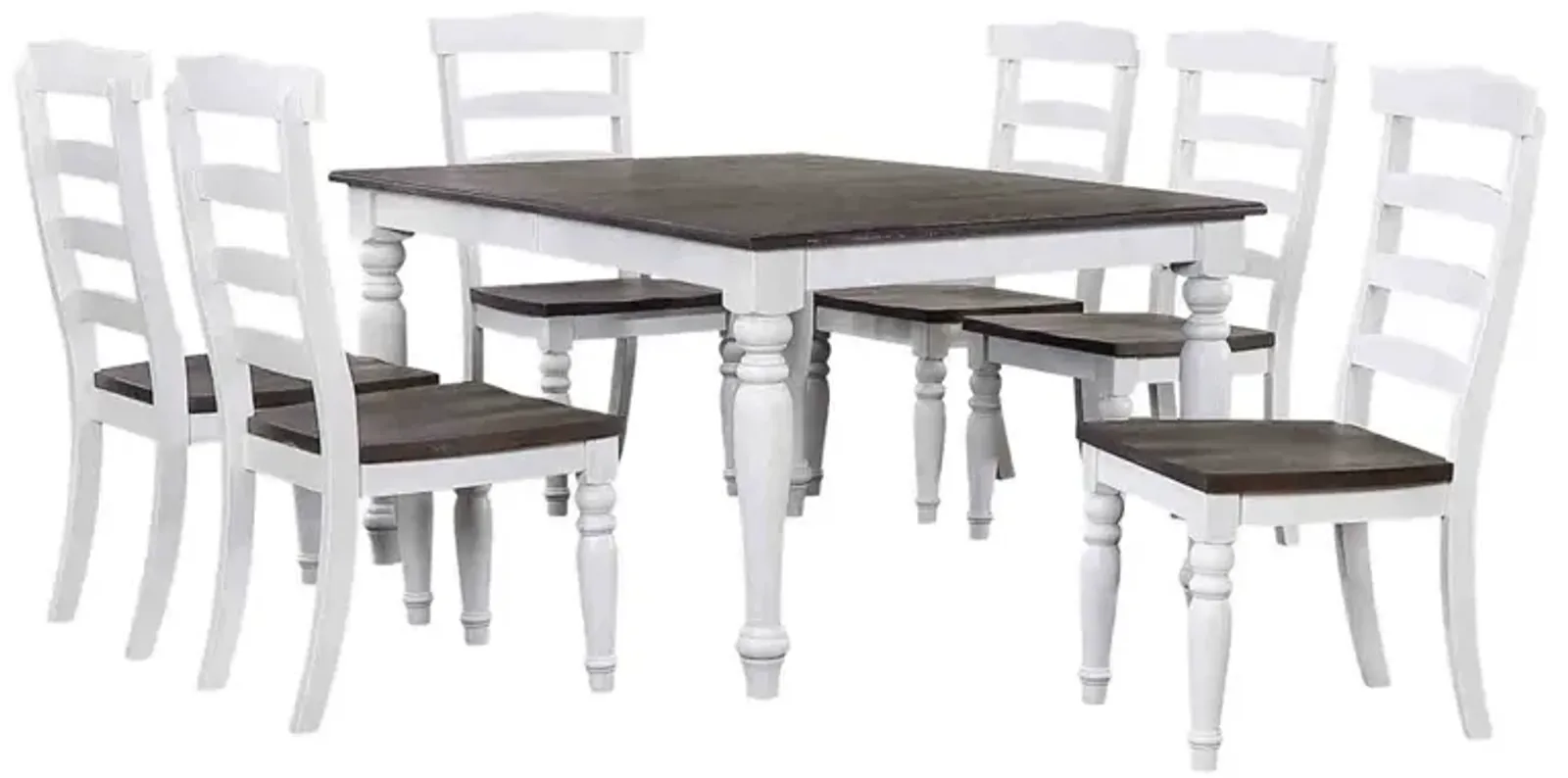 French Country 7 Piece Dining Set (Rectangular Table with 6 Side Chairs)