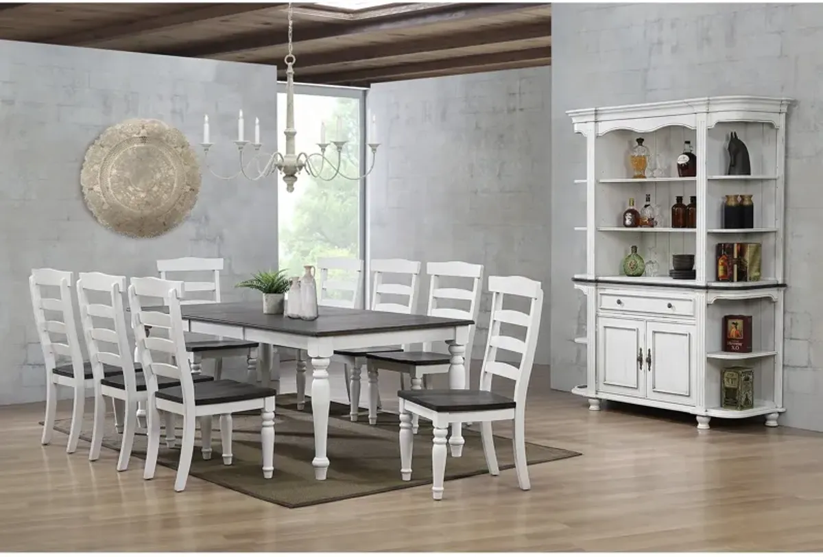 French Country 9 Piece Dining Set (Rectangular Table with 8 Side Chairs)