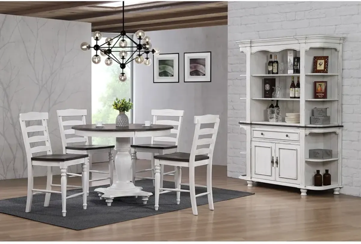 French Country 5 Piece Counter Set (Round Table with 4 Stools)