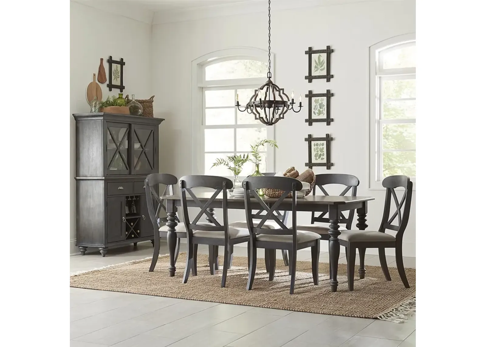 Ocean Isle 7 Piece Dinette Set (Table with 6 Side Chairs)