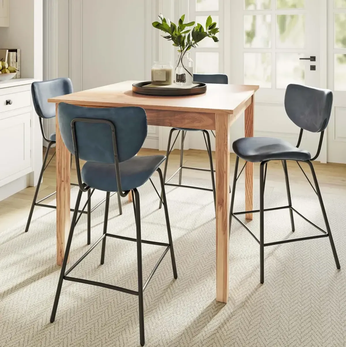 Urban Archive 5 Piece Dining Set (Counter Table with 4 Slate Stools)