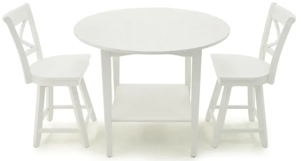 Hampton 3 Piece Round Pub Set (Table with 2 Charlotte Stools)