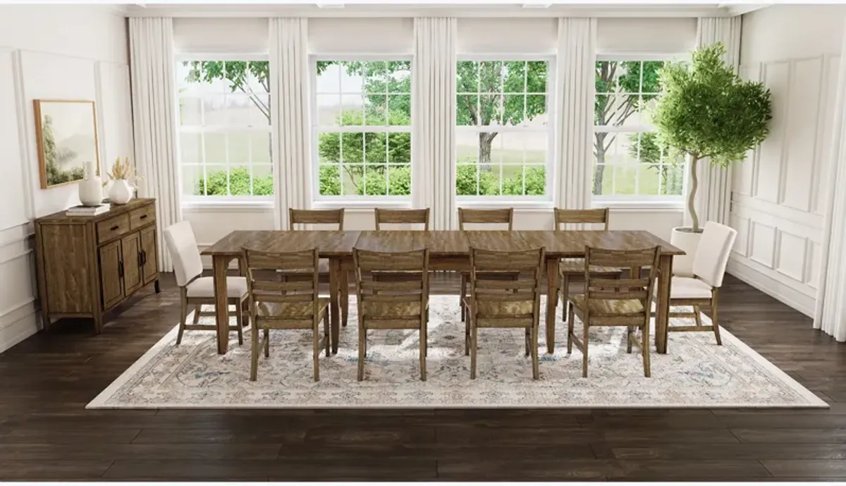 Leucadia 11 Piece Dining Set (Table with 8 Ladderback Chairs & 2 Upholstered Chairs)