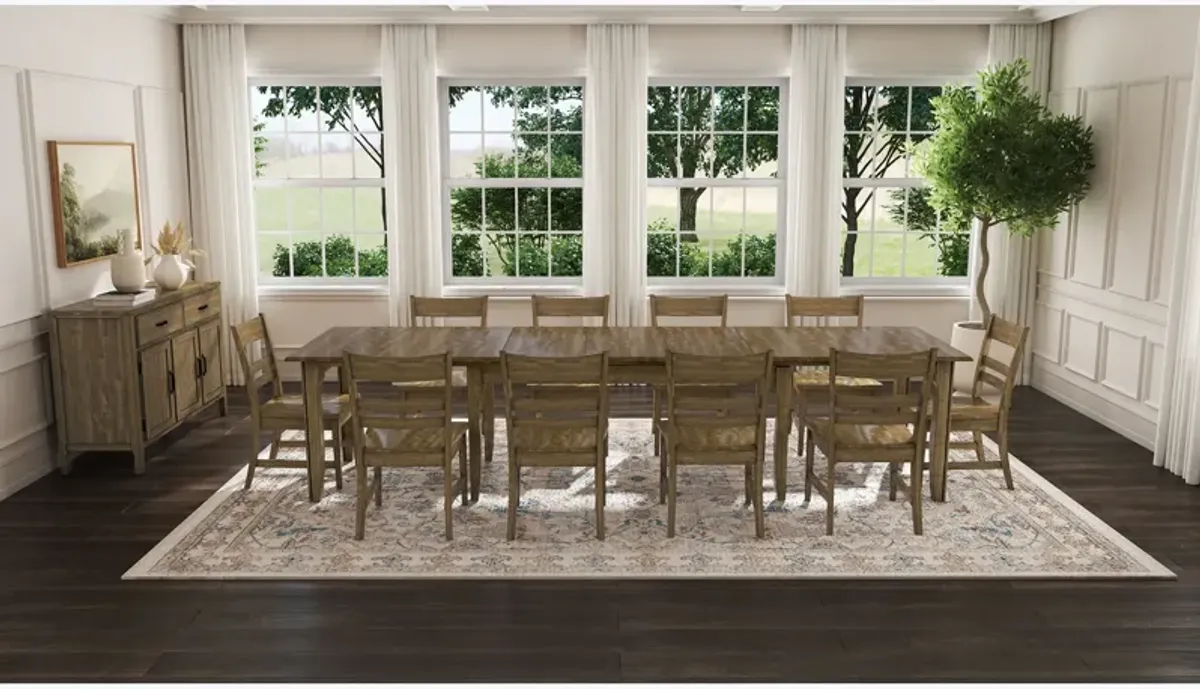 Leucadia 11 Piece Dining Set (Table with 10 Ladderback Chairs)