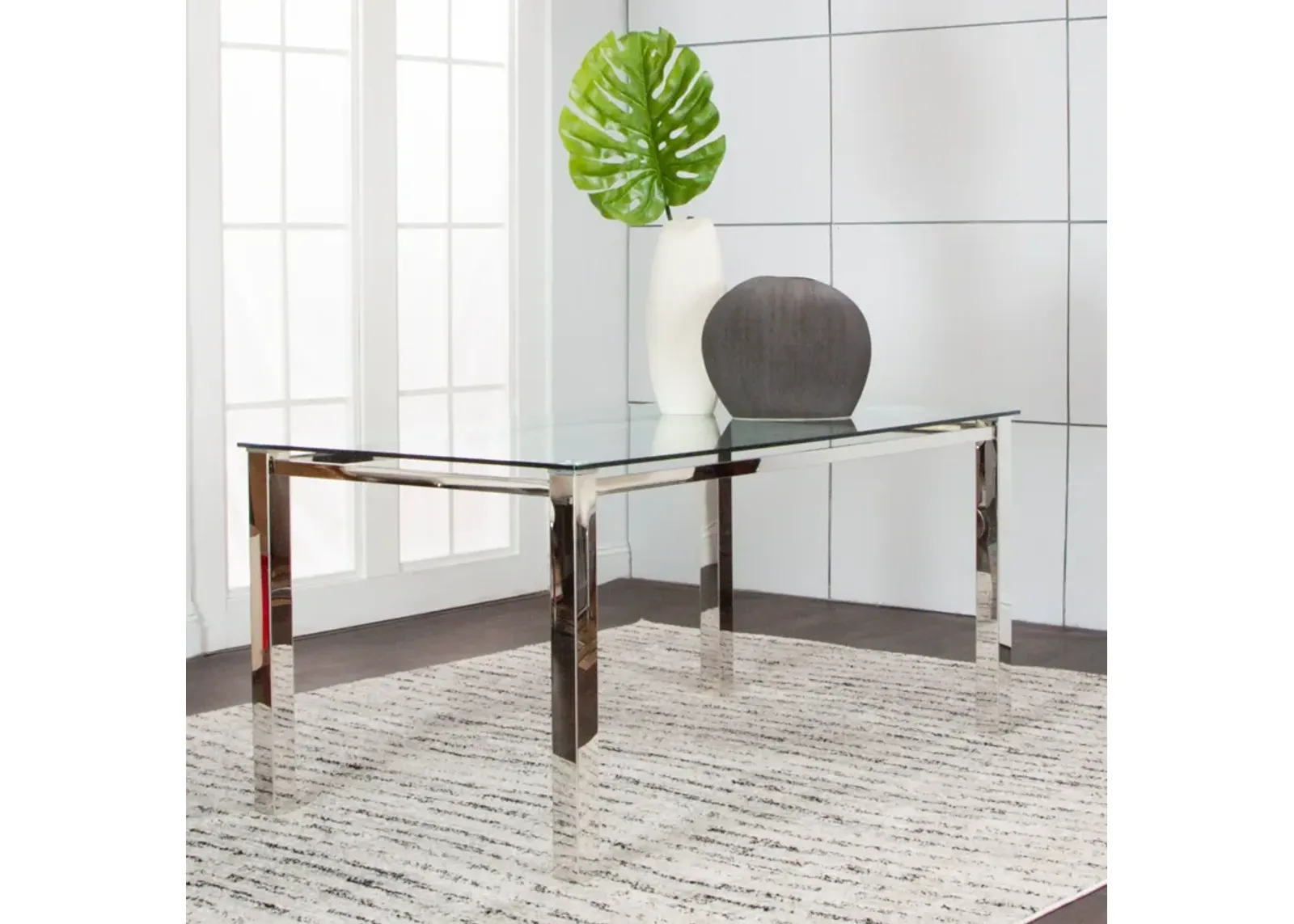 Skyline Rectangular Glass Dining Table