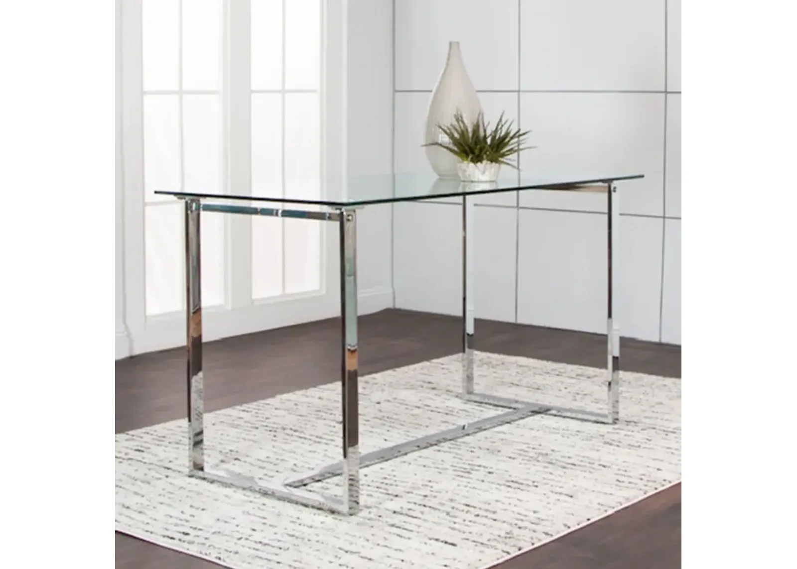 Tomasso Rectangular Glass Pub Table