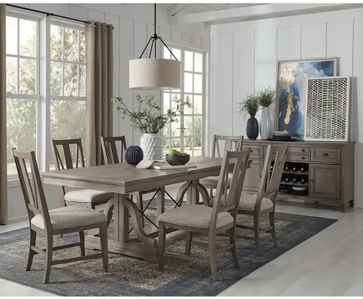 Paxton Place 7 Piece Dining Set (Trestle Table with 6 Side Chairs)