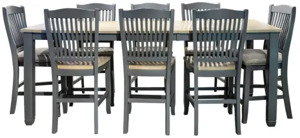 Port Townsend 9 Piece Pub Set (Pub Table with 6 Wood Stools and 2 Upholstered Stools)