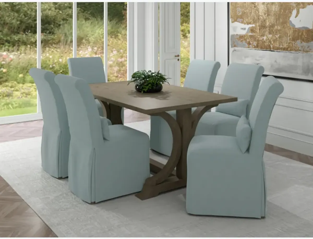 Sonoma Light Blue Slipcover Parson Chair