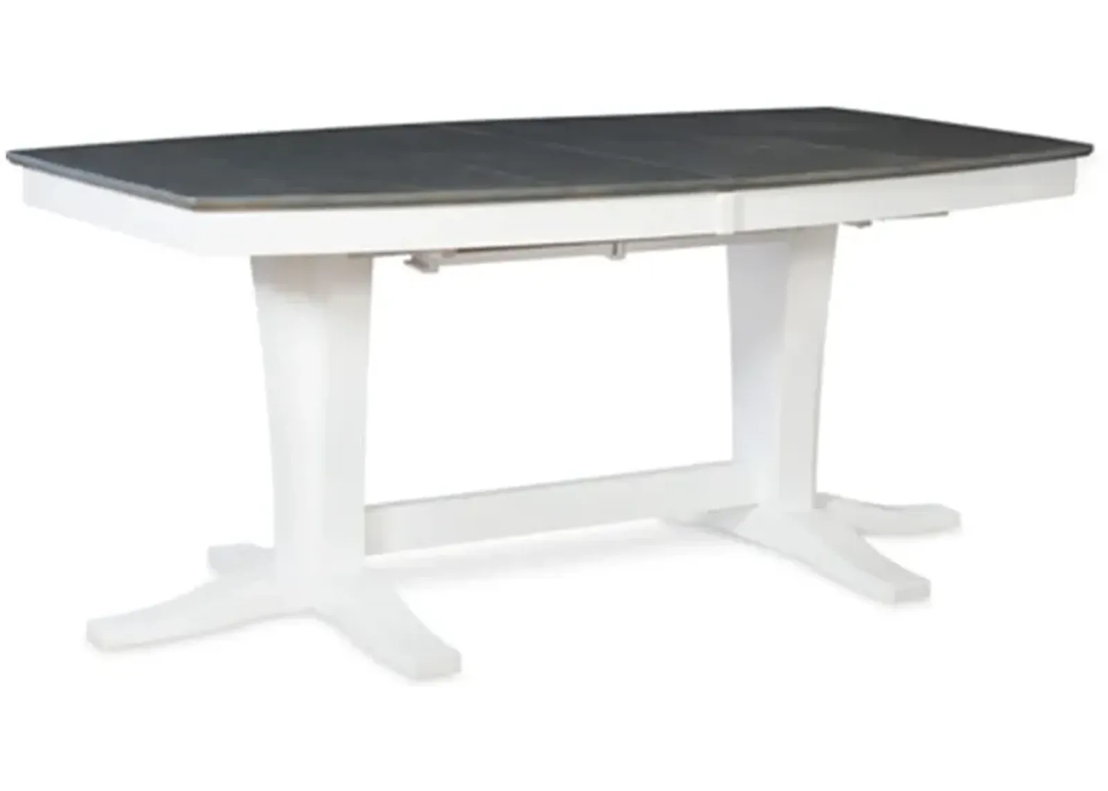 Cosmopolitan Heather Gray/White Milano Double Pedestal Table