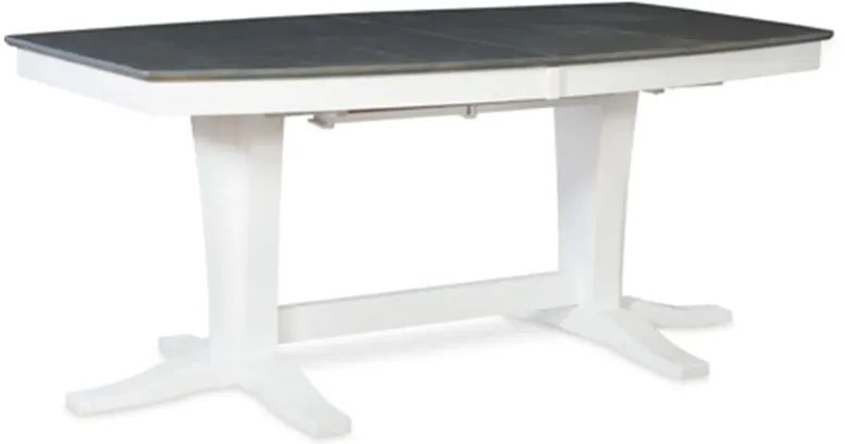 Cosmopolitan Heather Gray/White Milano Double Pedestal Table