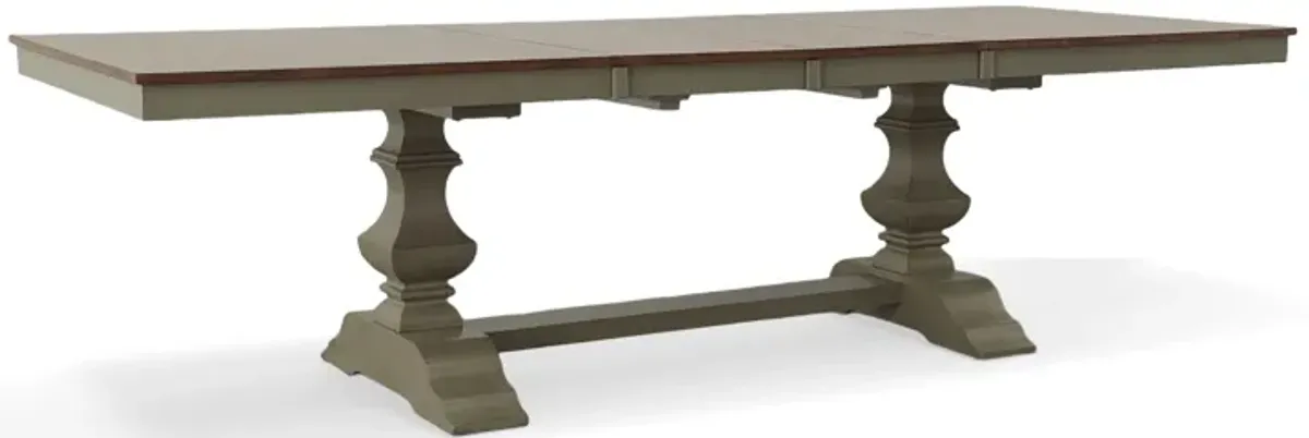 Vista Hickory/Stone Trestle Dining Table