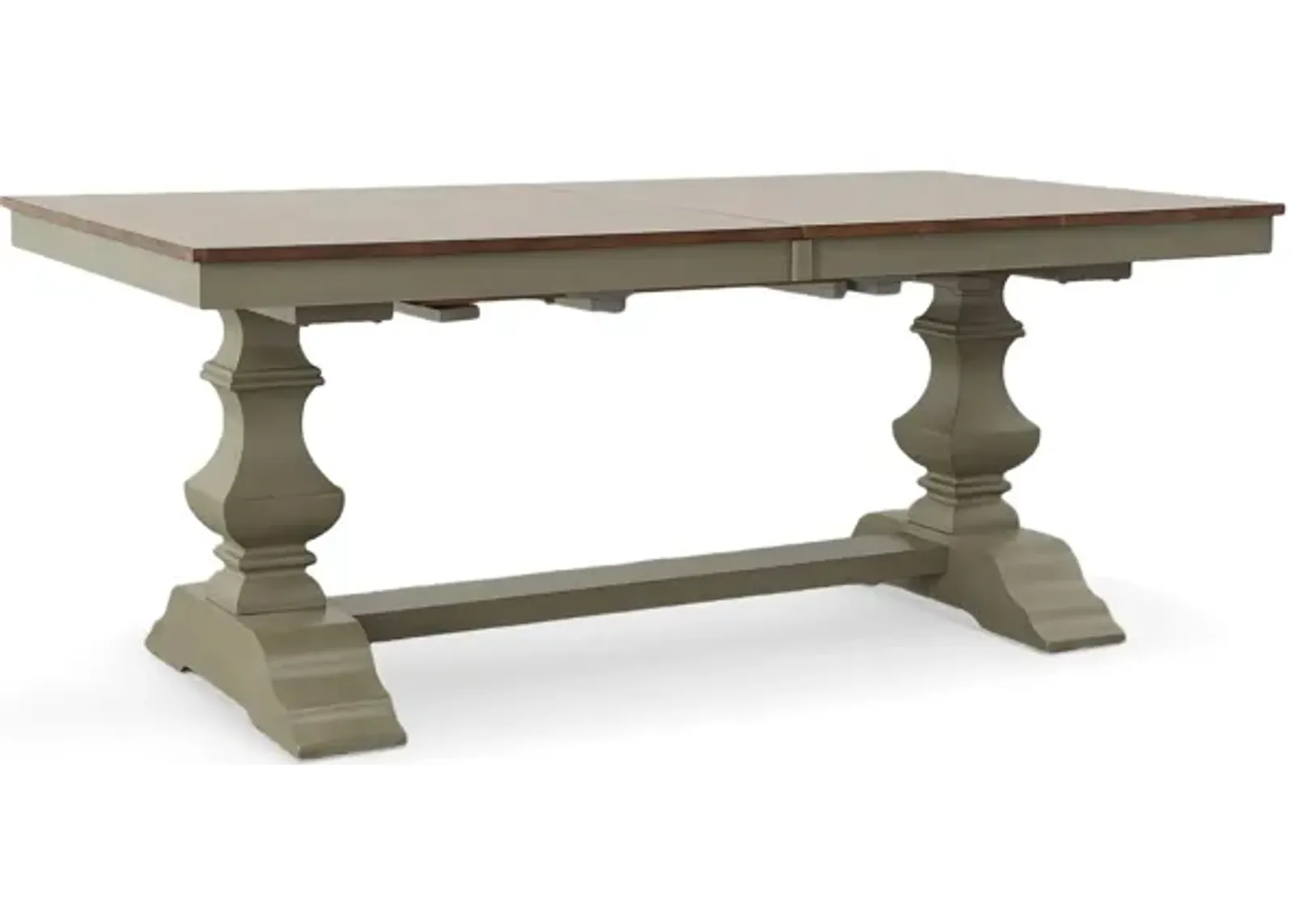 Vista Hickory/Stone Trestle Dining Table