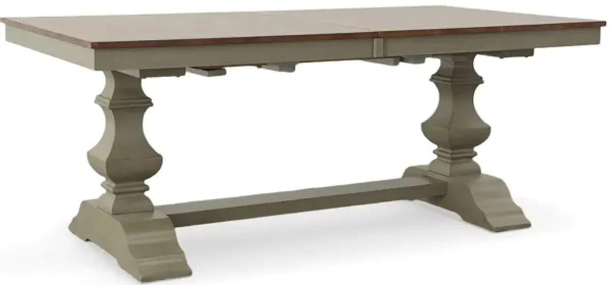 Vista Hickory/Stone Trestle Dining Table