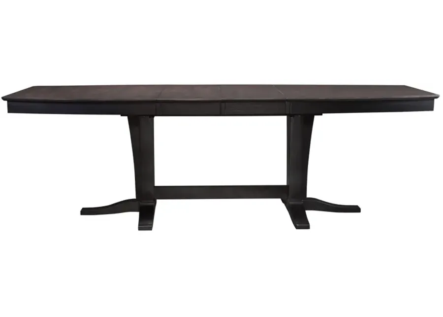 Cosmopolitan Coal/Black Dining Room Milano Double Pedestal Table