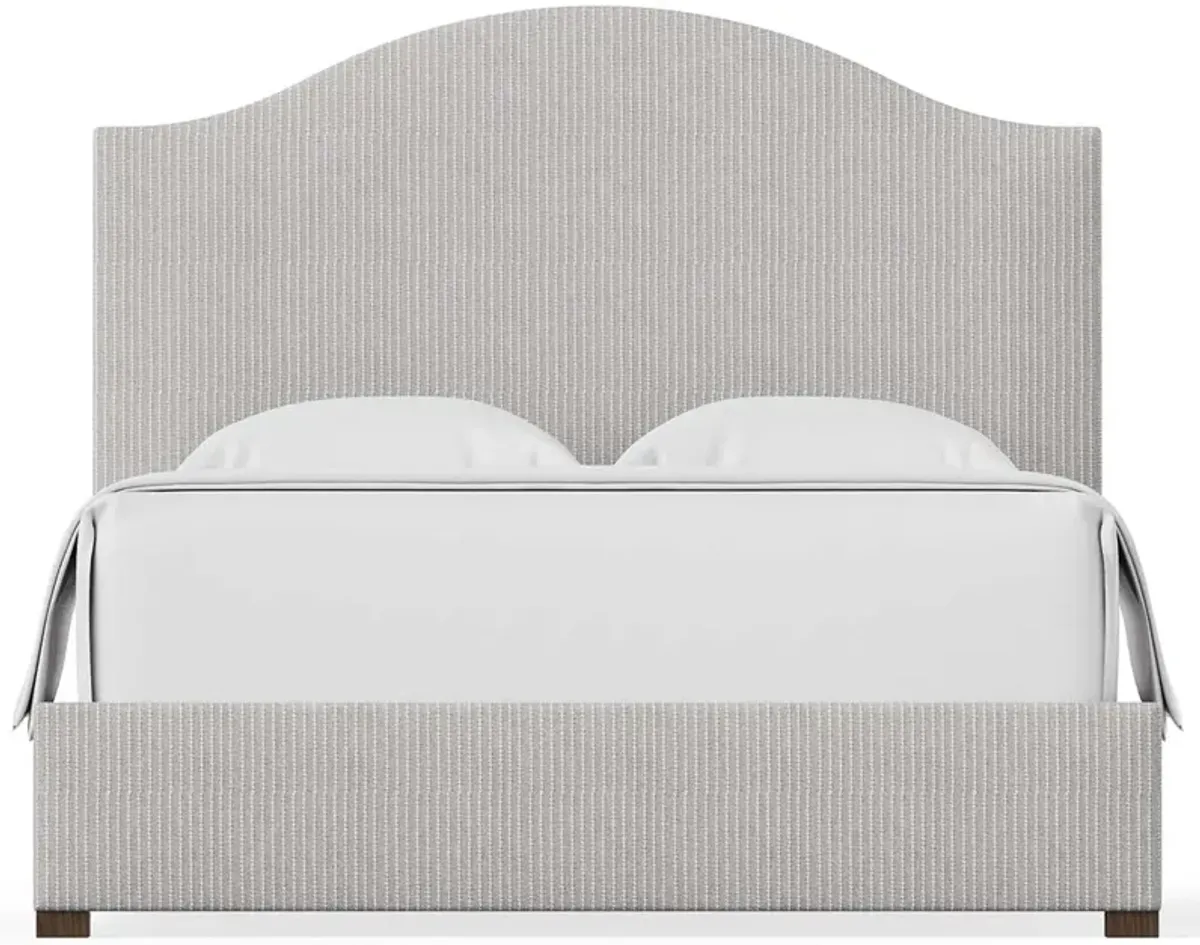 Emily Grey Stripe Upholstered Bed