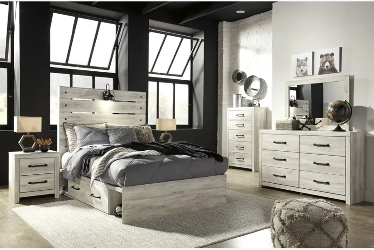 Cambeck Panel Bed with 1 Side Storage Drawer