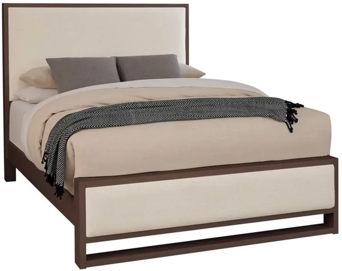 Lodge & Loft Dark Oak Upholstered Bed