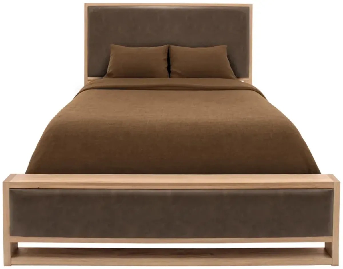 Lodge & Loft Blond Oak Upholstered Bed