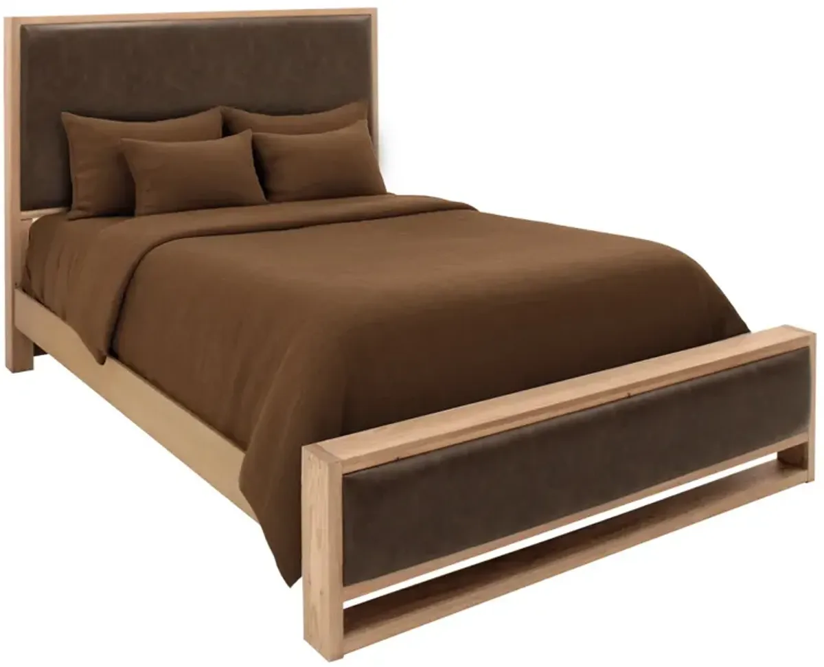 Lodge & Loft Blond Oak Upholstered Bed