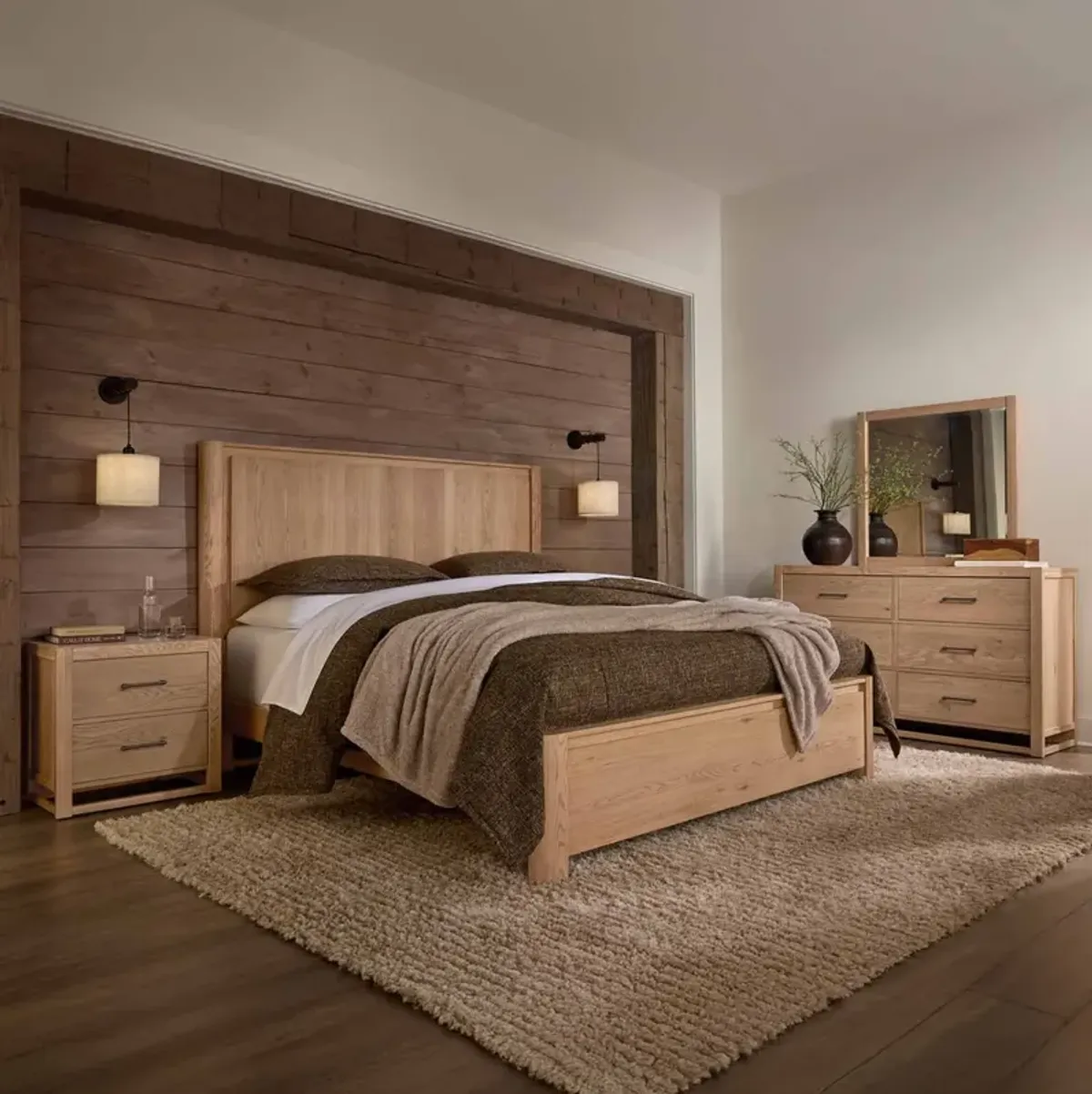 Lodge & Loft Blond Oak Radius Poster Bed