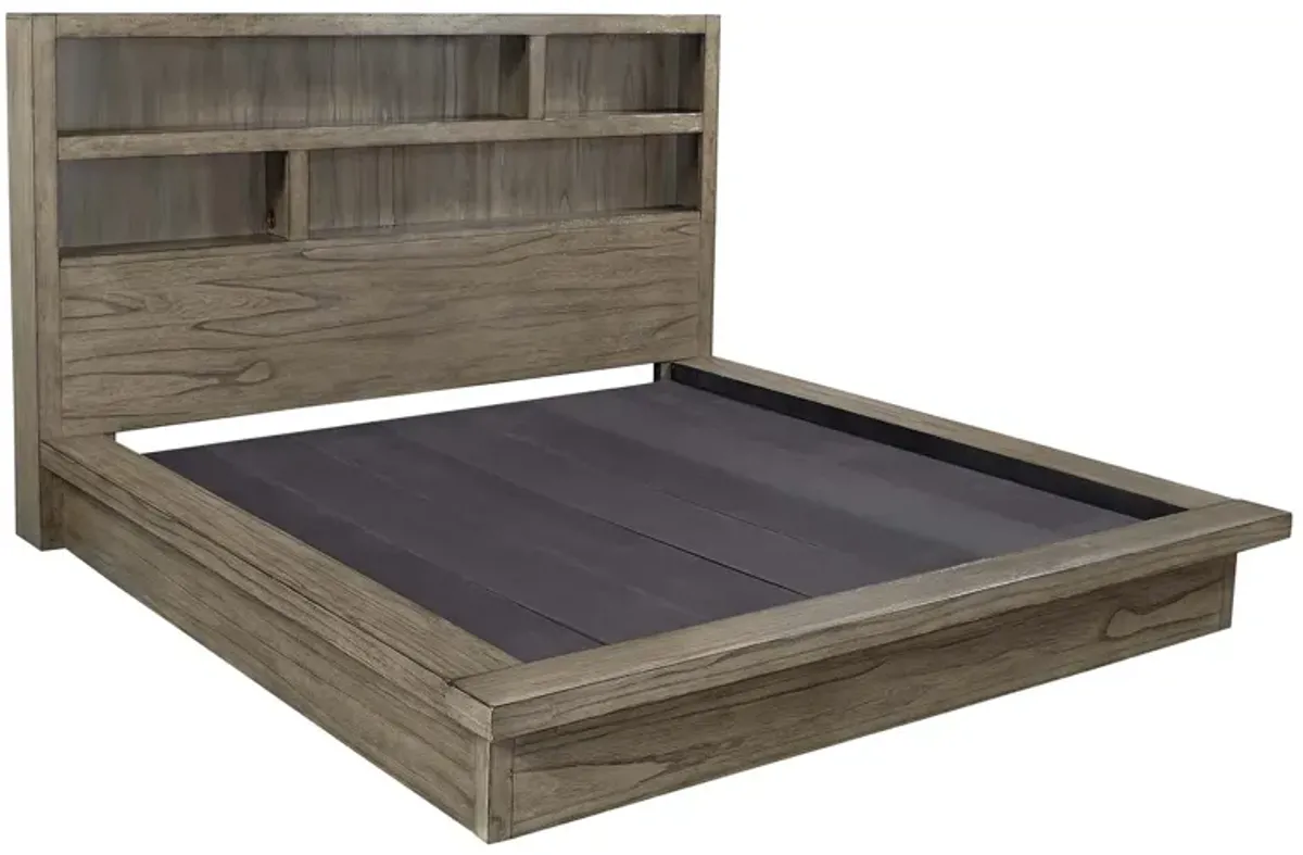 Modern Loft Bookcase Platform Bed