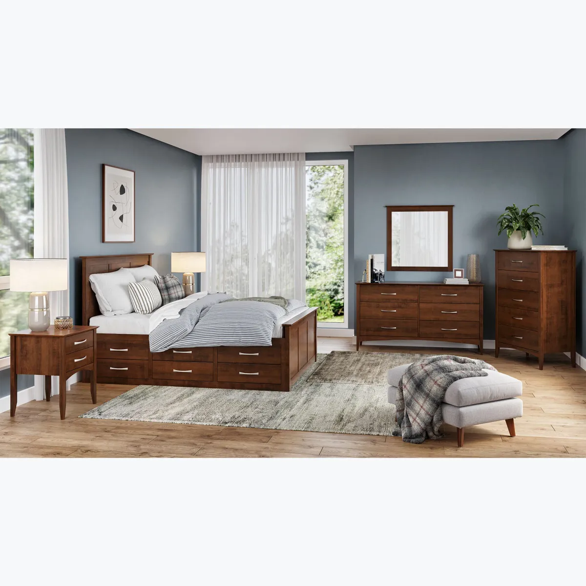 Urban Chestnut 6&3 Drawer Storage Bed