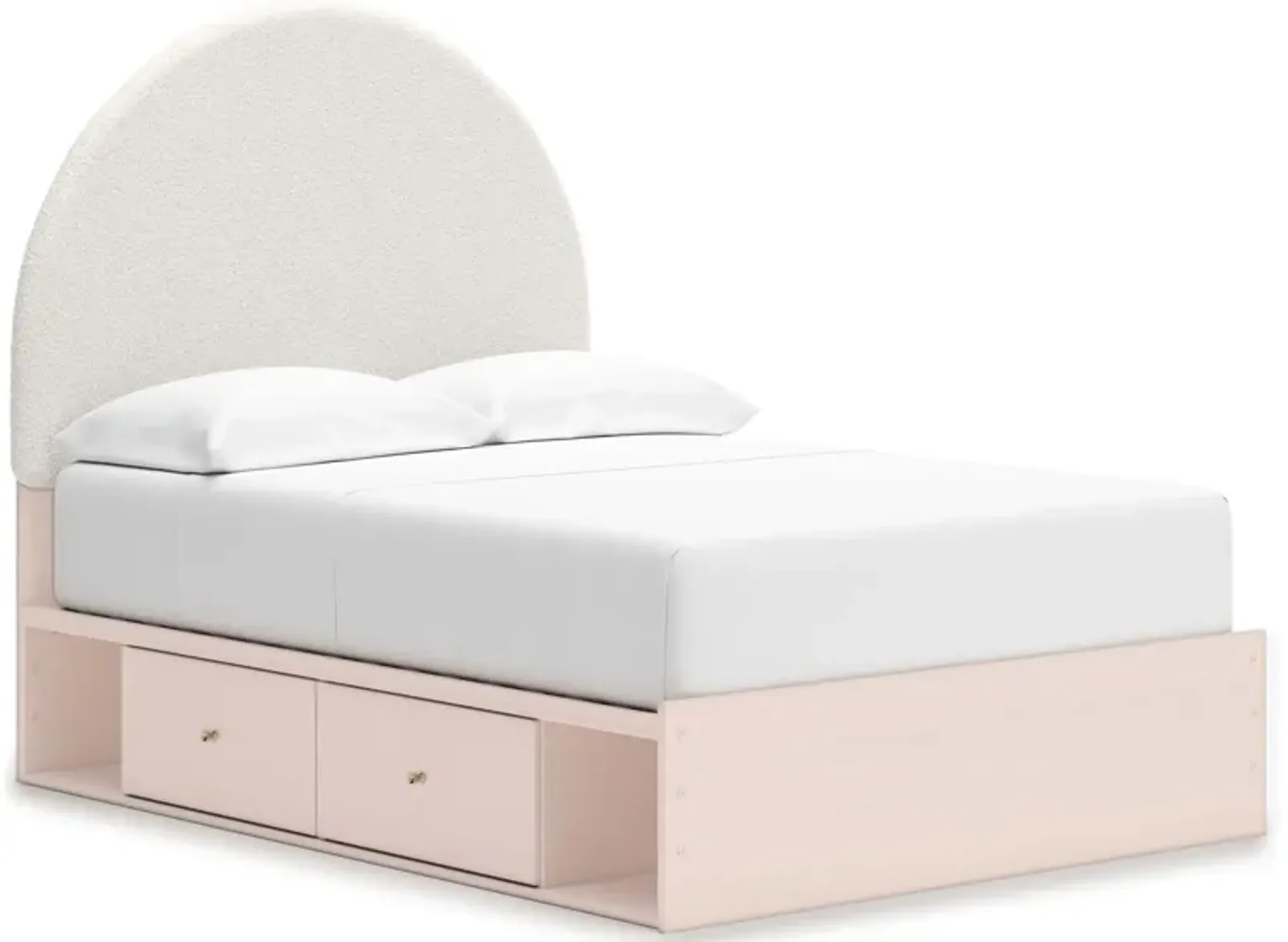 Wistenpine Blush Youth Platform Bed with 2 Storage Sides