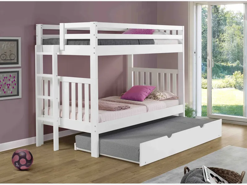 Cambridge White Bunk Bed with Trundle