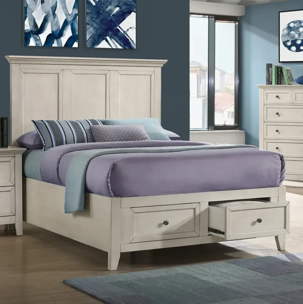 San Mateo White Youth Storage Bed