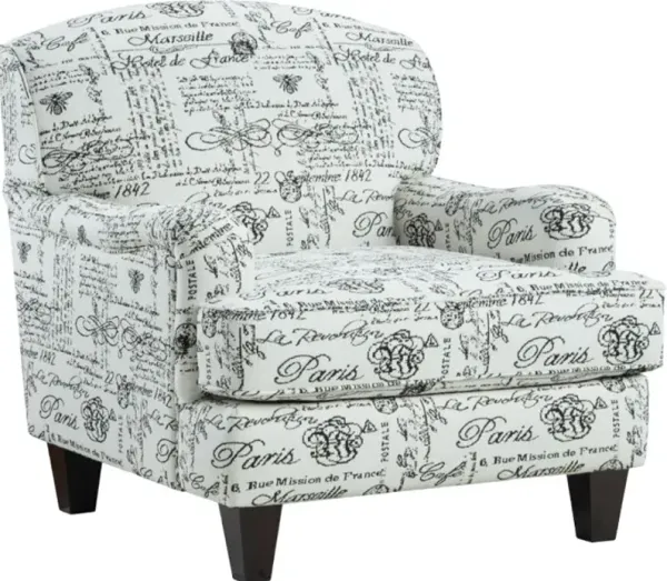 Fusion Furniture Francaise Ebony Accent Chair
