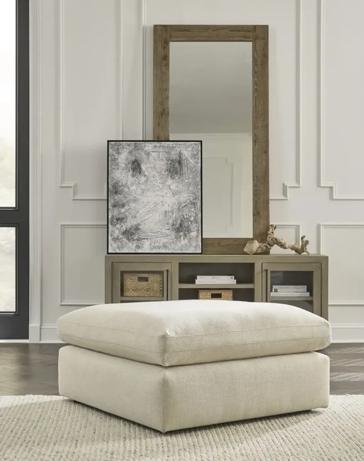 Benchcraft® Elyza Linen Oversized Accent Ottoman