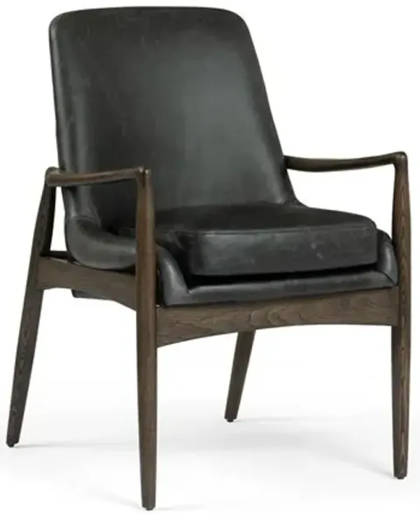 Four Hands Braden Durango Smoke/Smoky Black Dining Arm Chair