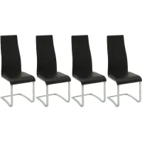 Coaster® Montclair 4-Piece Black/Chrome High Back Dining Chairs