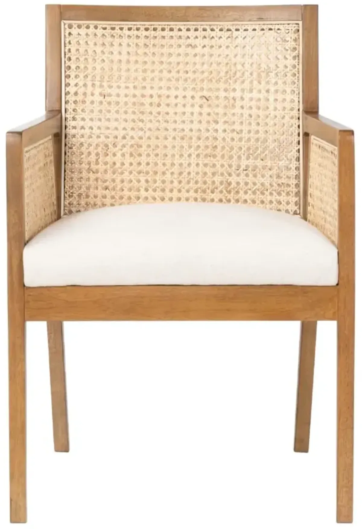 Four Hands Antonia Savile Flax/Toasted Parawood Cane Dining Armchair