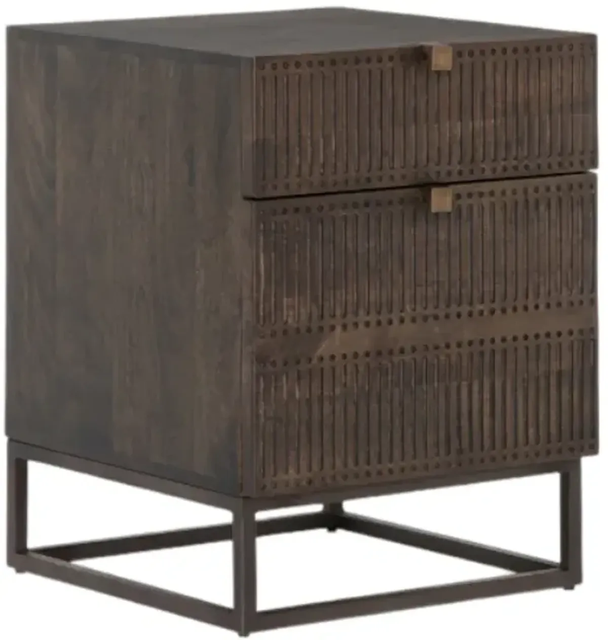 Four Hands Kelby Carved Vintage Brown Filing Cabinet